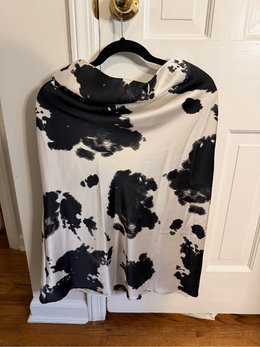 Renee C. Black & White Cow-Print skirt